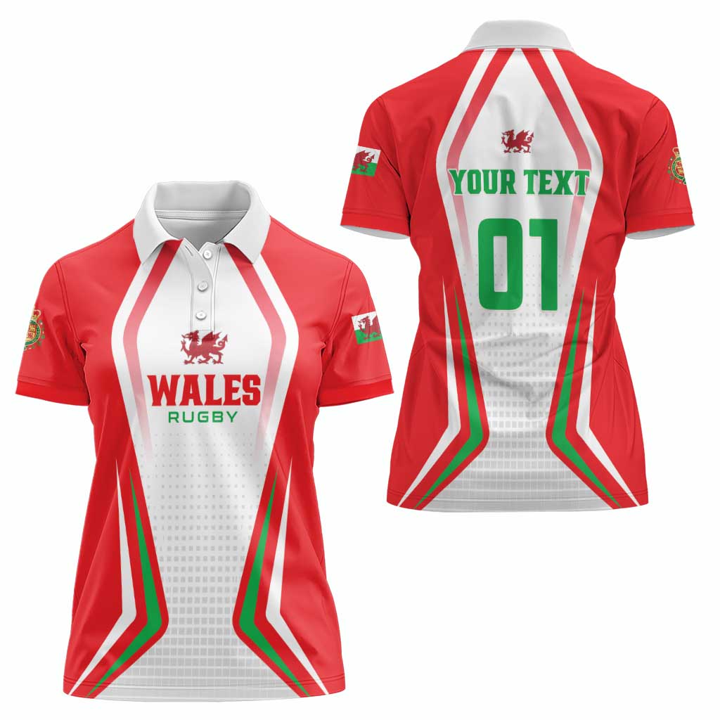 Custom Welsh Rugby Women Polo Shirt Wales Red Dragon Champions - Wonder Print Shop