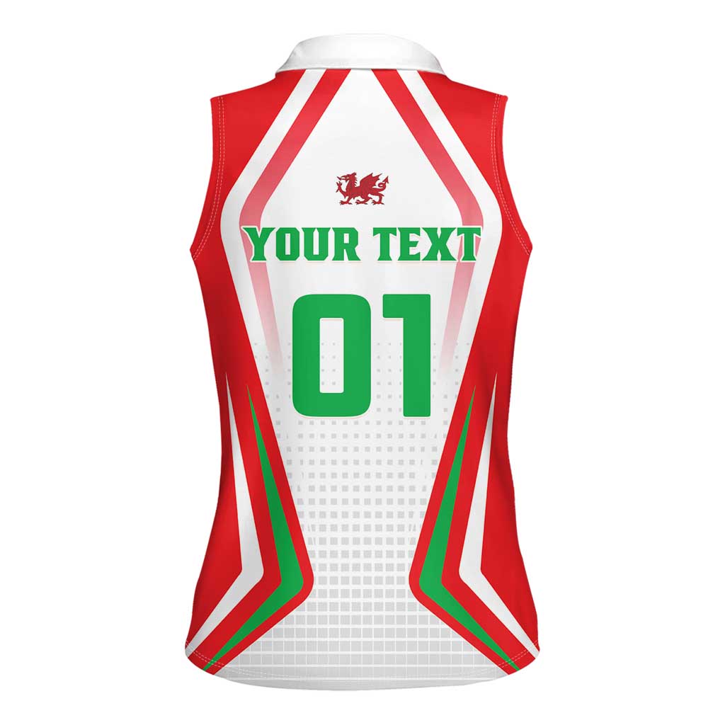 Custom Welsh Rugby Women Sleeveless Polo Shirt Wales Red Dragon Champions - Wonder Print Shop