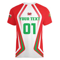 Custom Welsh Rugby Women V-Neck T-Shirt Wales Red Dragon Champions - Wonder Print Shop