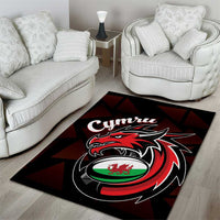 Wales Rugby Area Rug Cymru Y Ddraig Goch