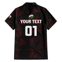 Custom Wales Rugby Family Matching Off The Shoulder Long Sleeve Dress and Hawaiian Shirt Cymru Y Ddraig Goch