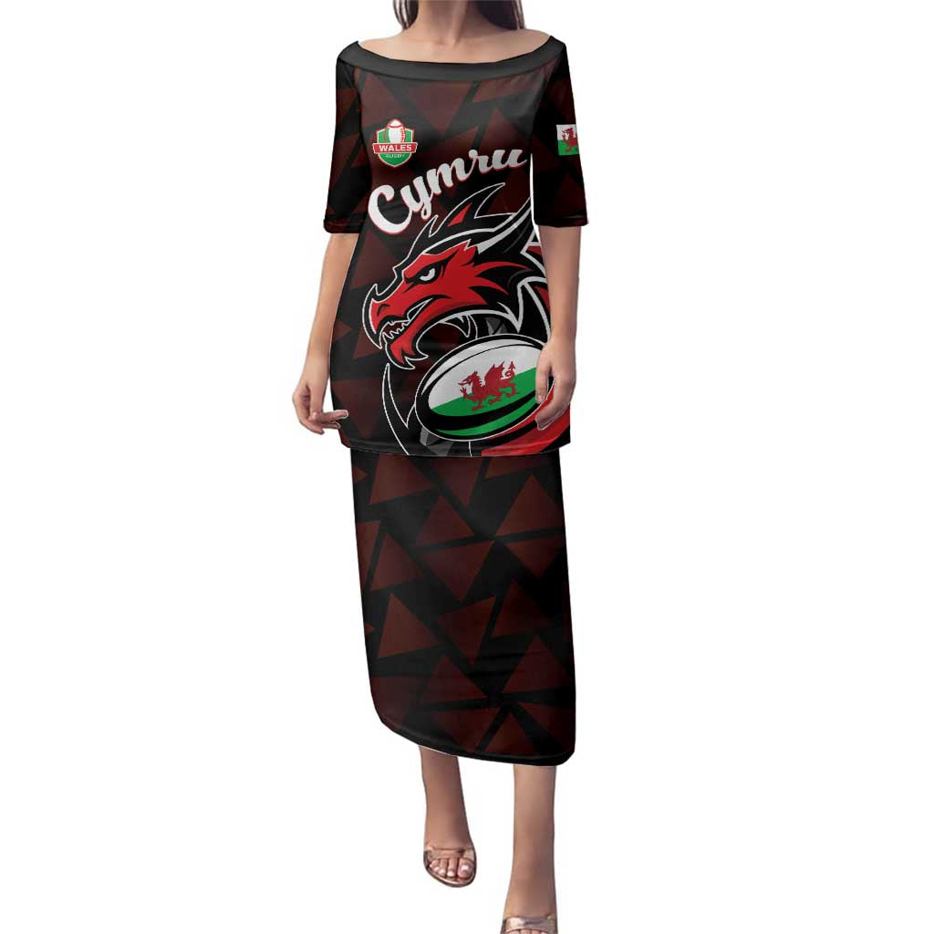 Custom Wales Rugby Family Matching Puletasi and Hawaiian Shirt Cymru Y Ddraig Goch
