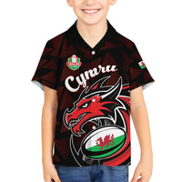 Custom Wales Rugby Family Matching Tank Maxi Dress and Hawaiian Shirt Cymru Y Ddraig Goch
