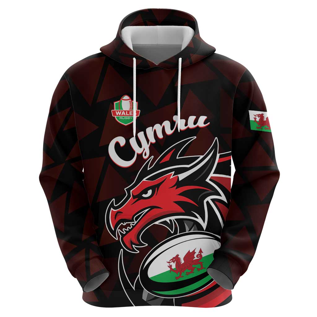 Custom Wales Rugby Hoodie Cymru Y Ddraig Goch