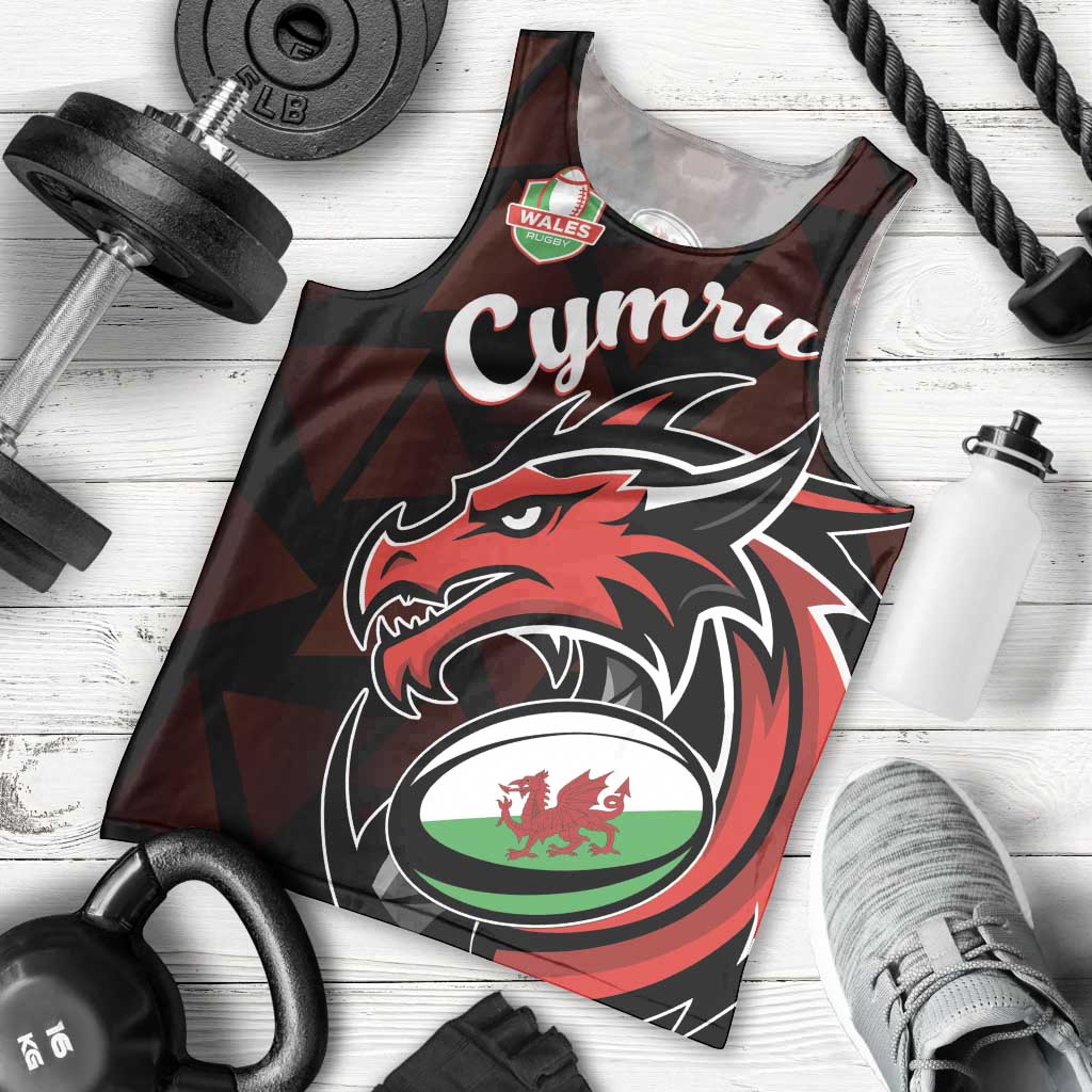 Custom Wales Rugby Men Tank Top Cymru Y Ddraig Goch