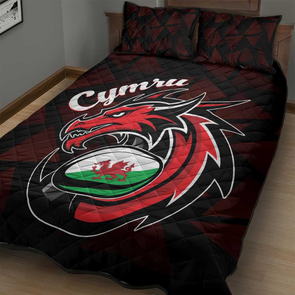 Wales Rugby Quilt Bed Set Cymru Y Ddraig Goch