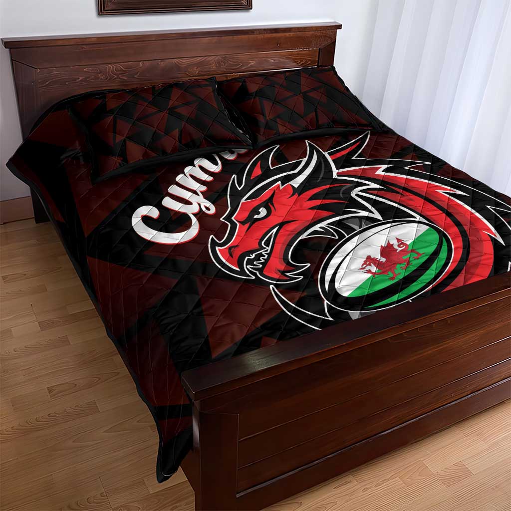 Wales Rugby Quilt Bed Set Cymru Y Ddraig Goch