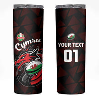 Custom Wales Rugby Skinny Tumbler Cymru Y Ddraig Goch