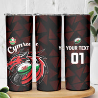 Custom Wales Rugby Skinny Tumbler Cymru Y Ddraig Goch