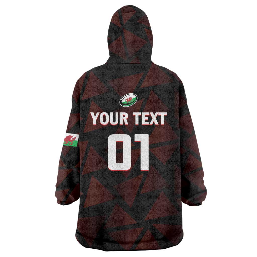 Custom Wales Rugby Wearable Blanket Hoodie Cymru Y Ddraig Goch - Wonder Print Shop