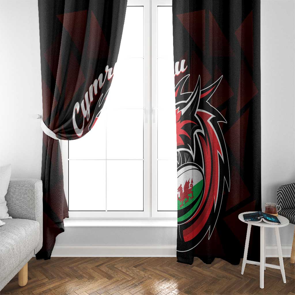 Wales Rugby Window Curtain Cymru Y Ddraig Goch - Wonder Print Shop