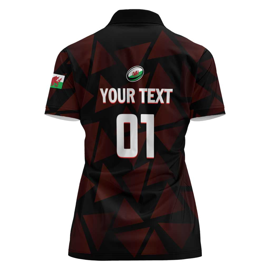 Custom Wales Rugby Women Polo Shirt Cymru Y Ddraig Goch - Wonder Print Shop