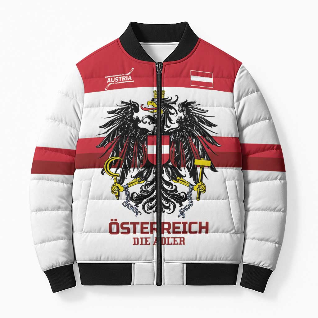 Custom Hockey 2026 Austria Bomber Puffer Jacket Osterreich Die Adler