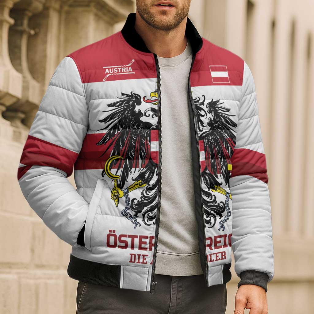 Custom Hockey 2026 Austria Bomber Puffer Jacket Osterreich Die Adler