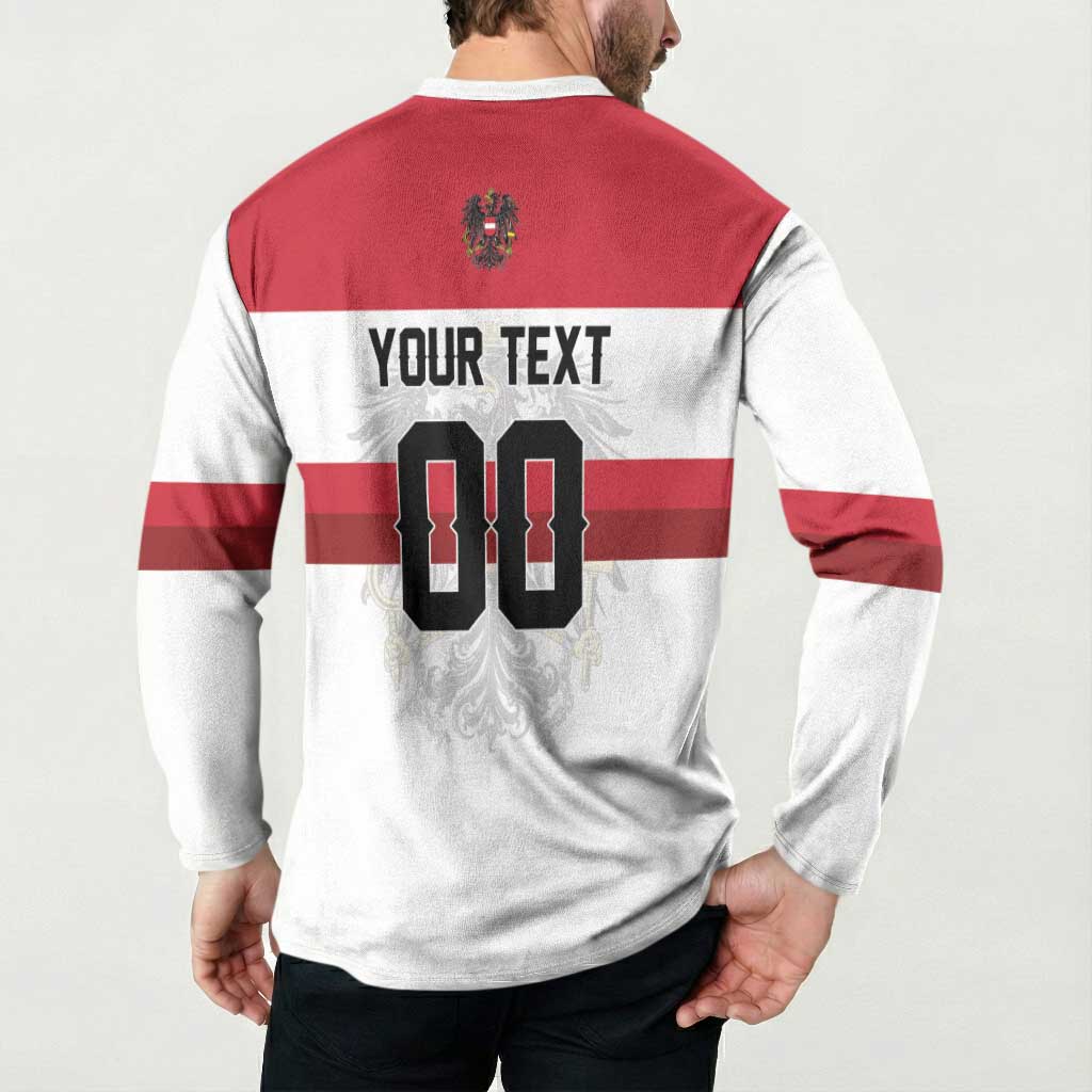 Custom Hockey 2026 Austria Button Sweatshirt Osterreich Die Adler