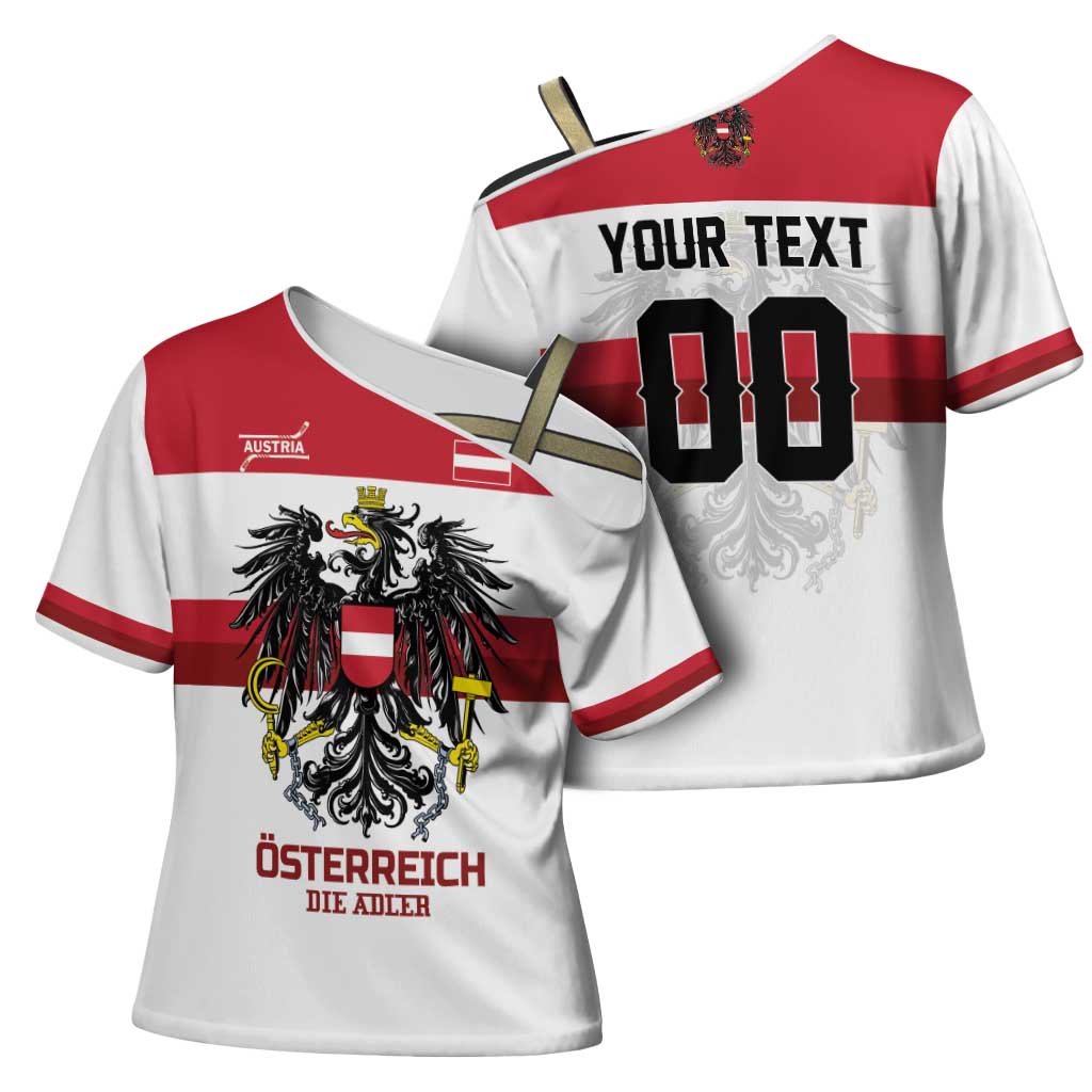 Custom Hockey 2026 Austria Cross Shoulder Shirt Osterreich Die Adler