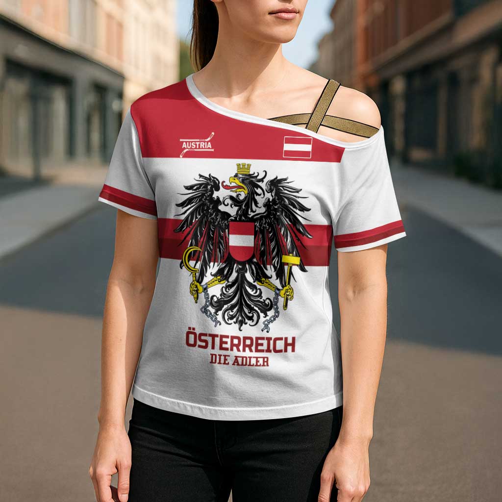 Custom Hockey 2026 Austria Cross Shoulder Shirt Osterreich Die Adler