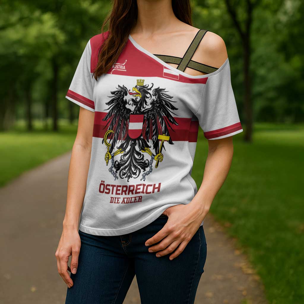 Custom Hockey 2026 Austria Cross Shoulder Shirt Osterreich Die Adler