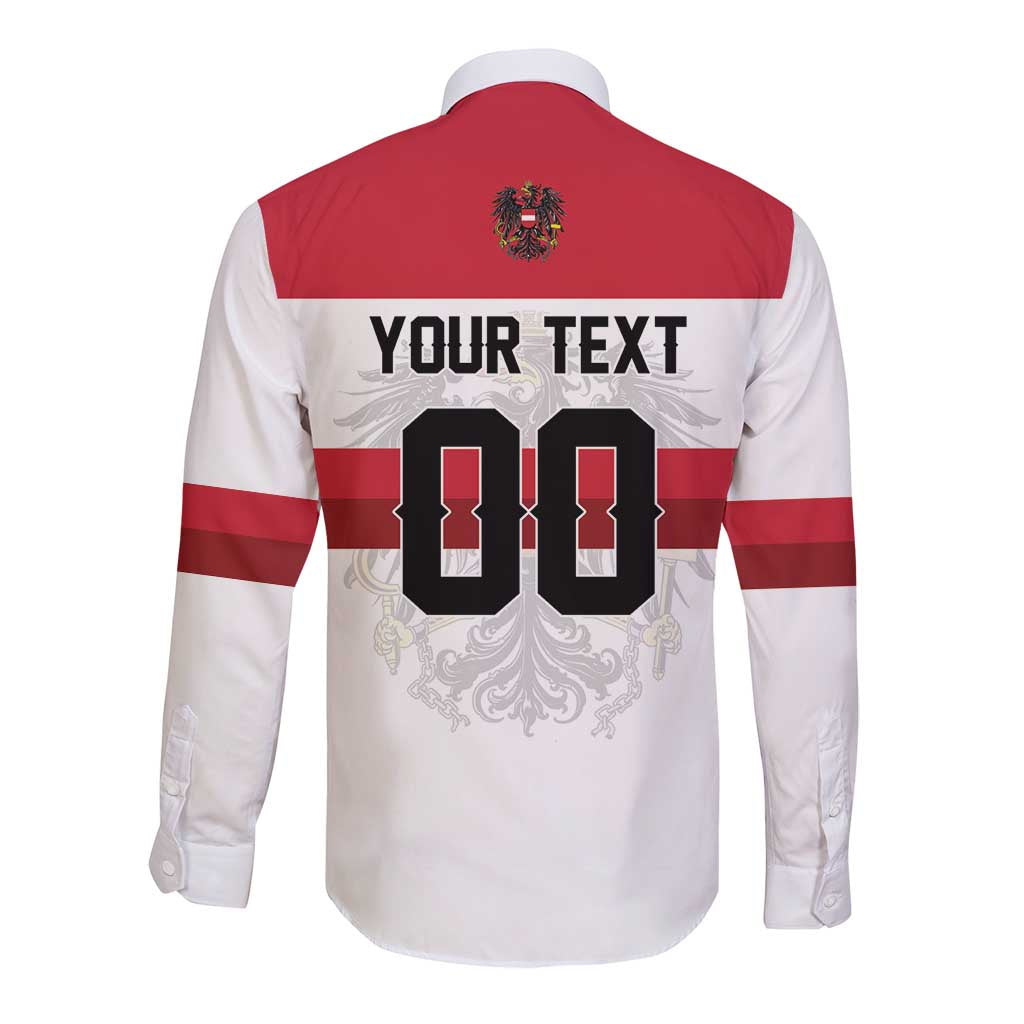 Custom Hockey 2026 Austria Long Sleeve Button Shirt Osterreich Die Adler