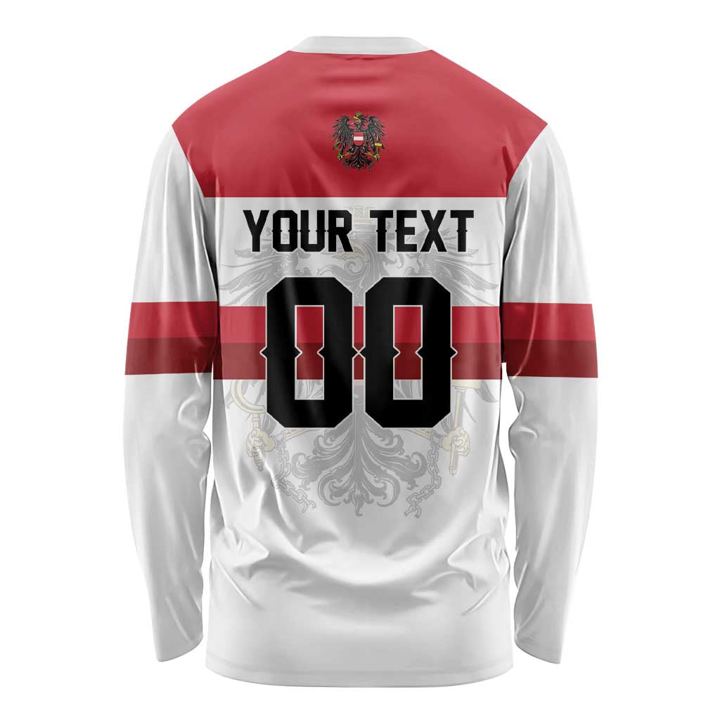 Custom Hockey 2026 Austria Long Sleeve Shirt Osterreich Die Adler