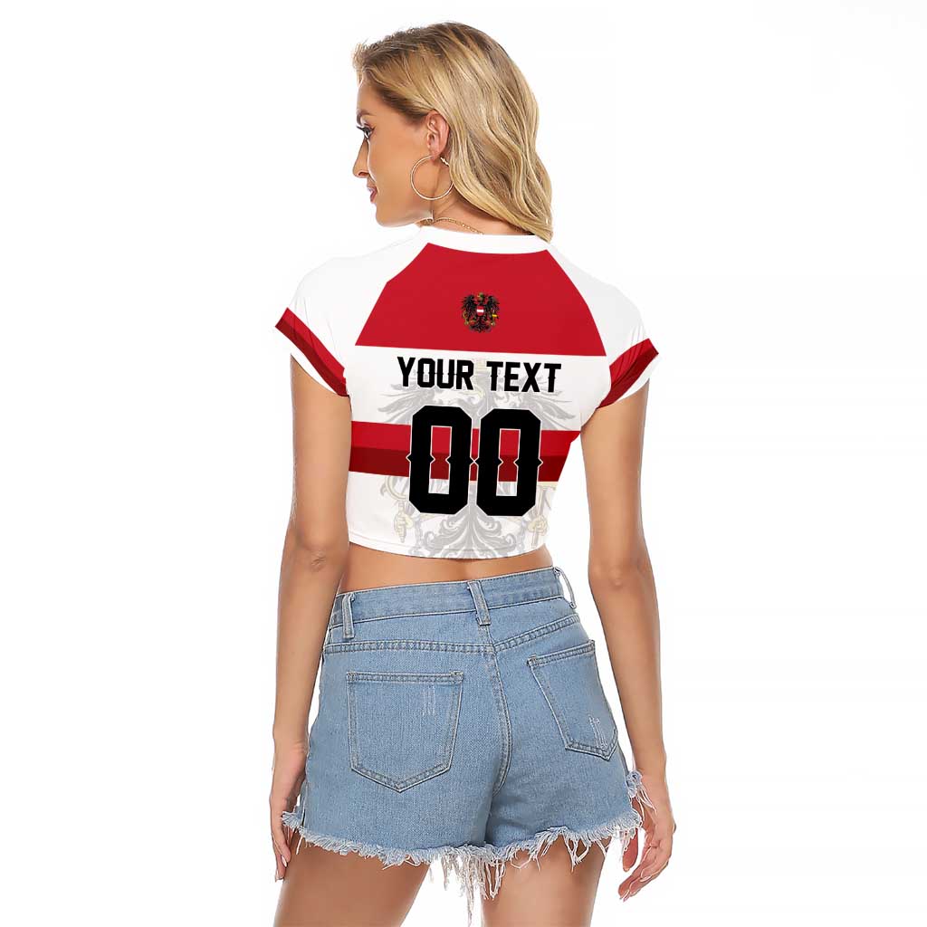 Custom Hockey 2026 Austria Raglan Cropped T Shirt Osterreich Die Adler