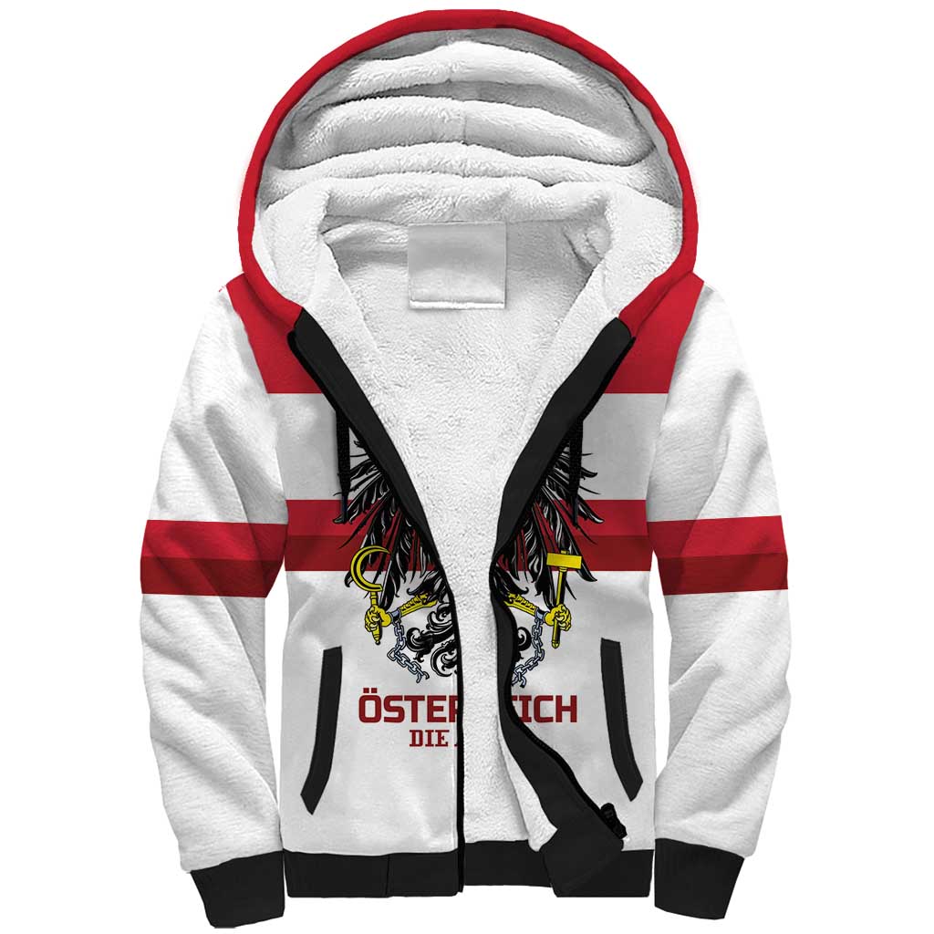 Custom Hockey 2026 Austria Sherpa Hoodie Osterreich Die Adler