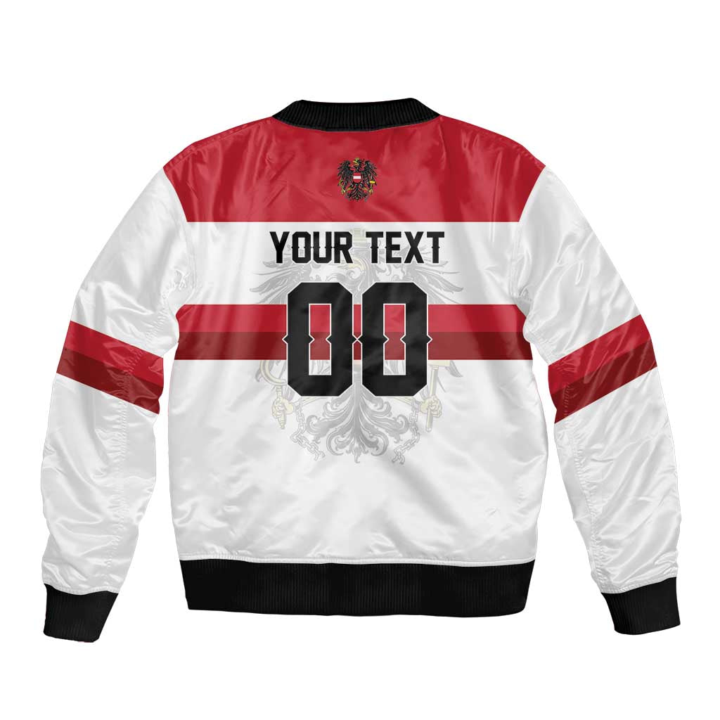 Custom Hockey 2026 Austria Sleeve Zip Bomber Jacket Osterreich Die Adler