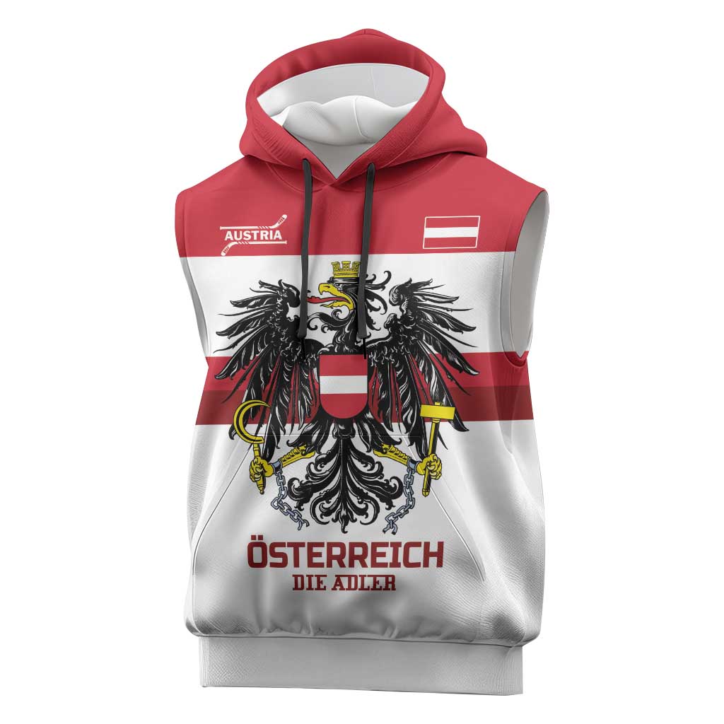 Custom Hockey 2026 Austria Sleeveless Hoodie Osterreich Die Adler