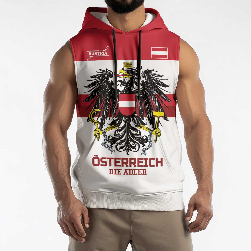 Custom Hockey 2026 Austria Sleeveless Hoodie Osterreich Die Adler