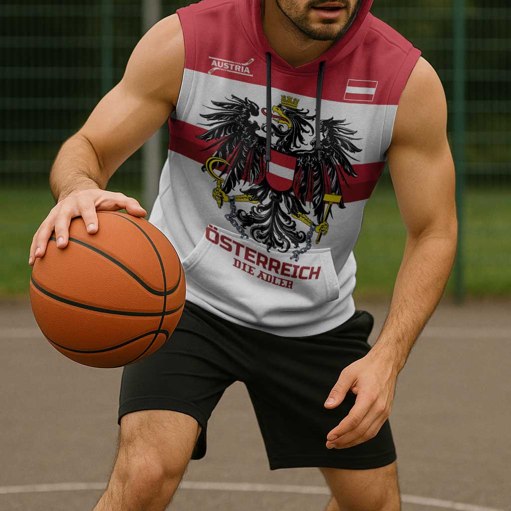 Custom Hockey 2026 Austria Sleeveless Hoodie Osterreich Die Adler