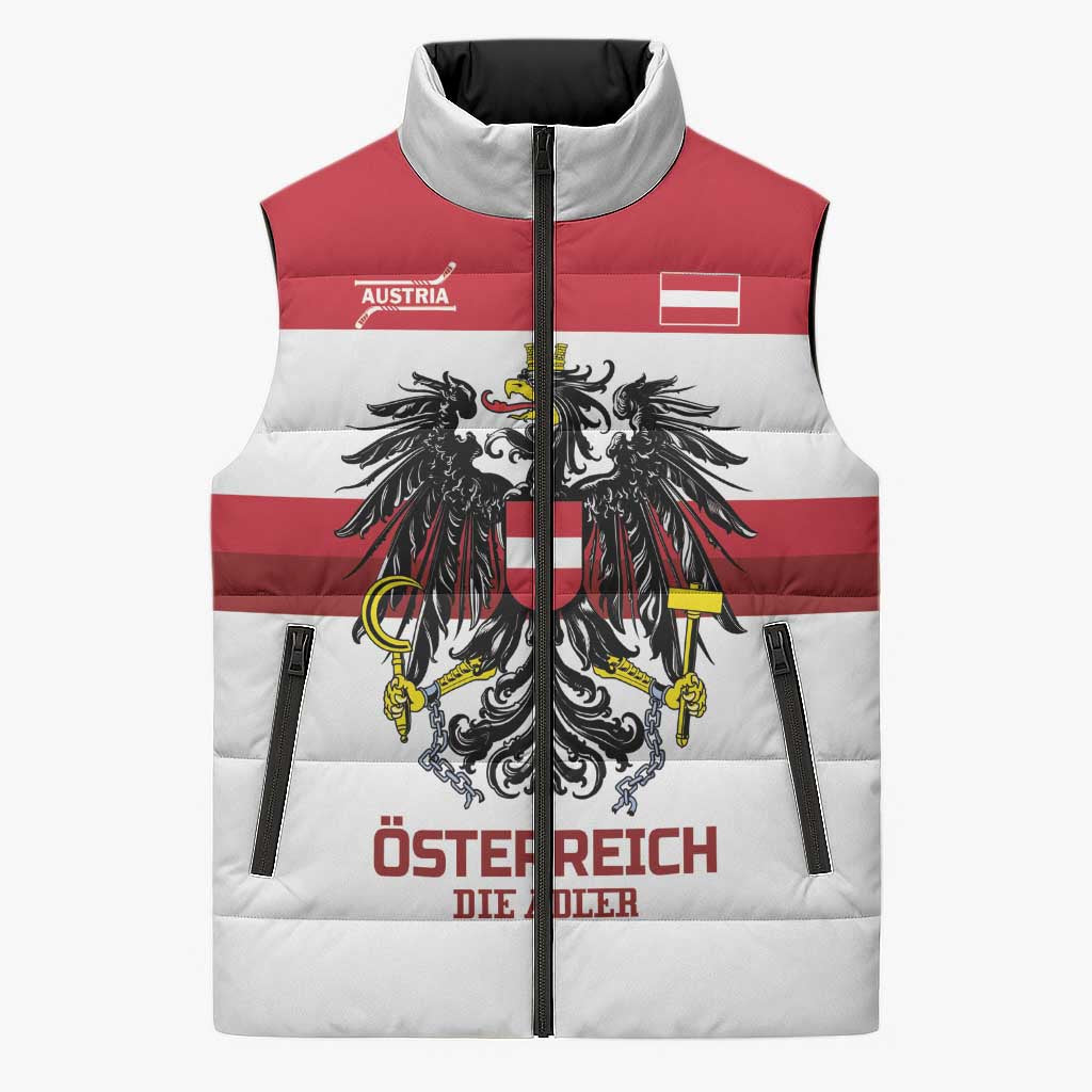 Custom Hockey 2026 Austria Sleeveless Puffer Jacket Osterreich Die Adler