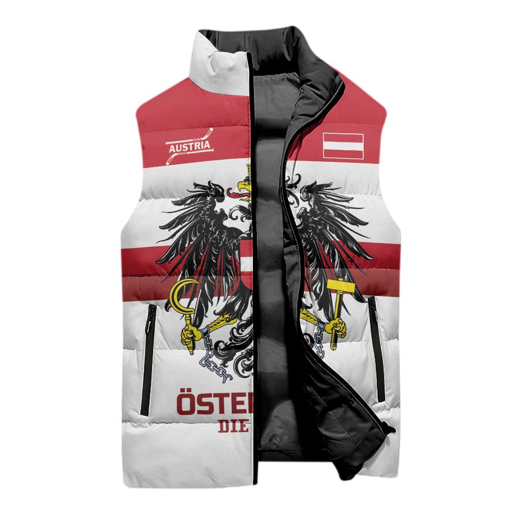 Custom Hockey 2026 Austria Sleeveless Puffer Jacket Osterreich Die Adler