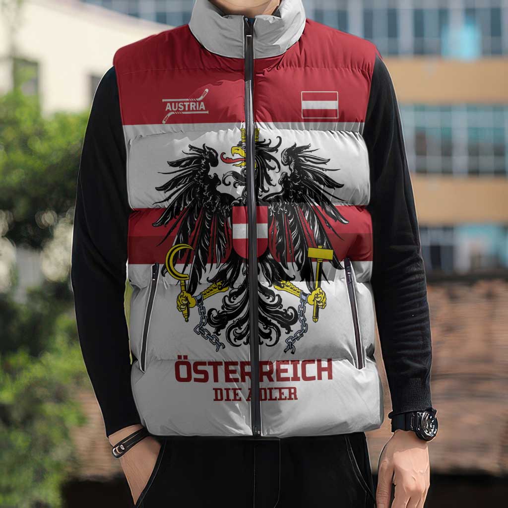 Custom Hockey 2026 Austria Sleeveless Puffer Jacket Osterreich Die Adler