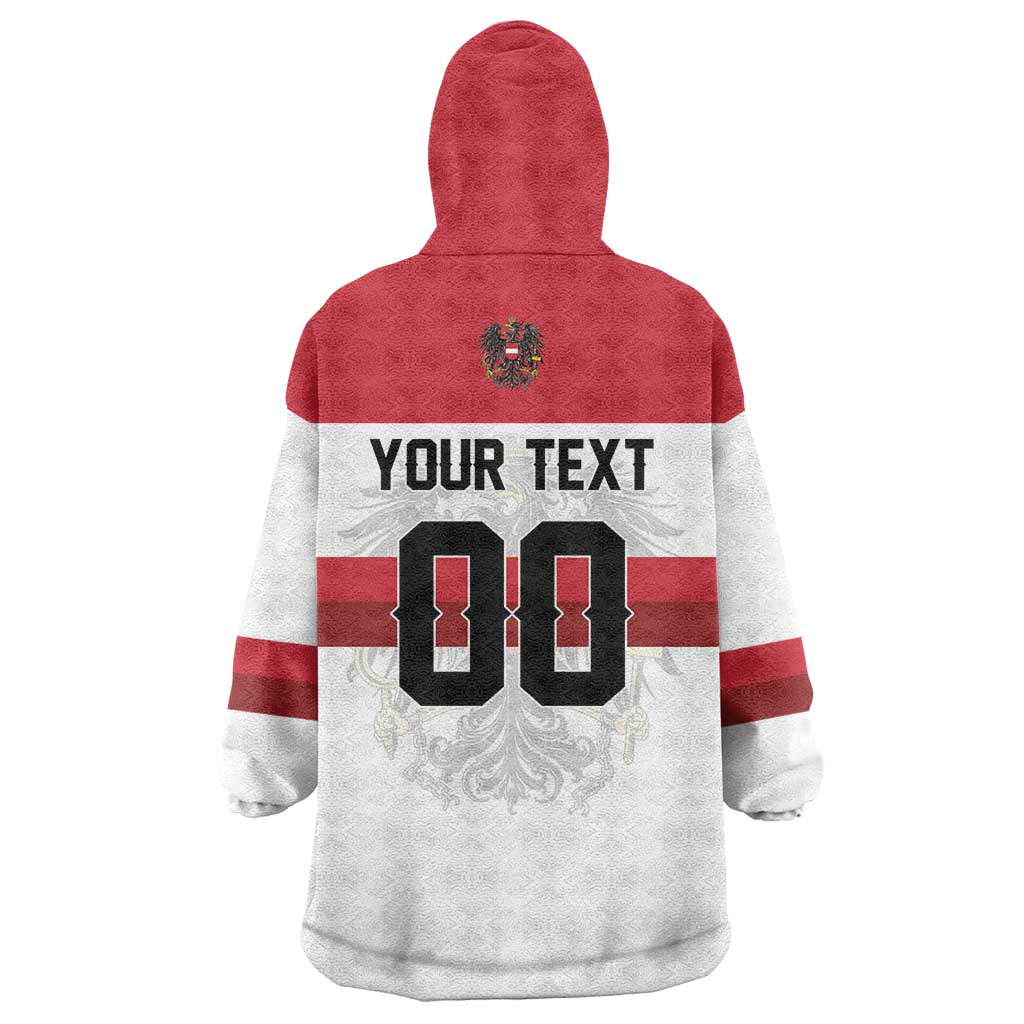 Custom Hockey 2026 Austria Wearable Blanket Hoodie Osterreich Die Adler