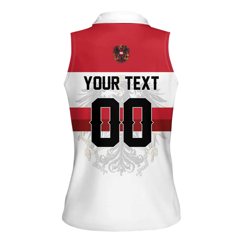 Custom Hockey 2026 Austria Women Sleeveless Polo Shirt Osterreich Die Adler