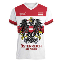 Custom Hockey 2026 Austria Women V-Neck T-Shirt Osterreich Die Adler