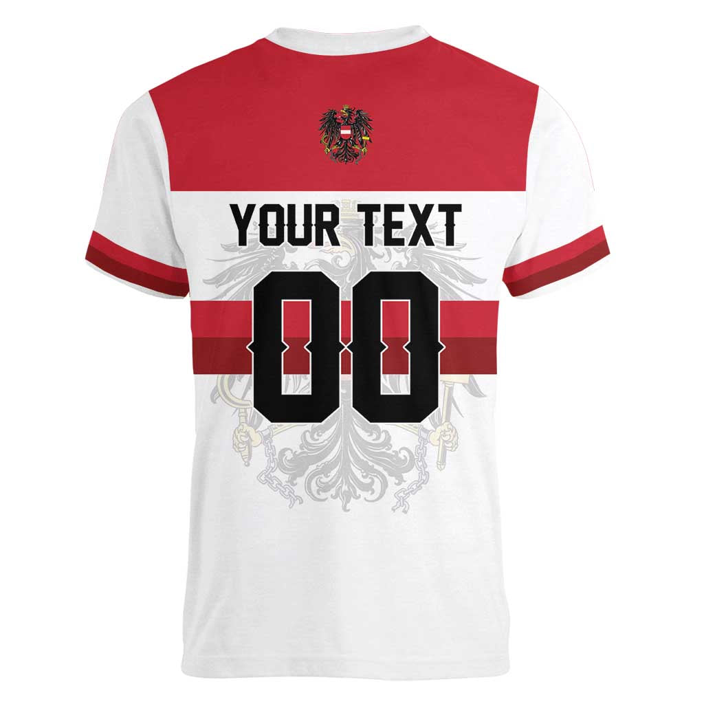 Custom Hockey 2026 Austria Women V-Neck T-Shirt Osterreich Die Adler