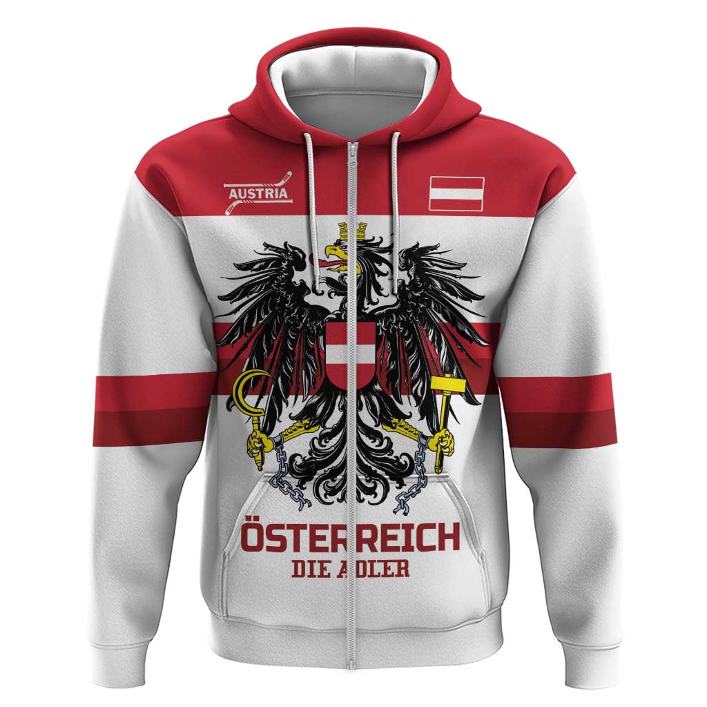 Custom Hockey 2026 Austria Zip Hoodie Osterreich Die Adler