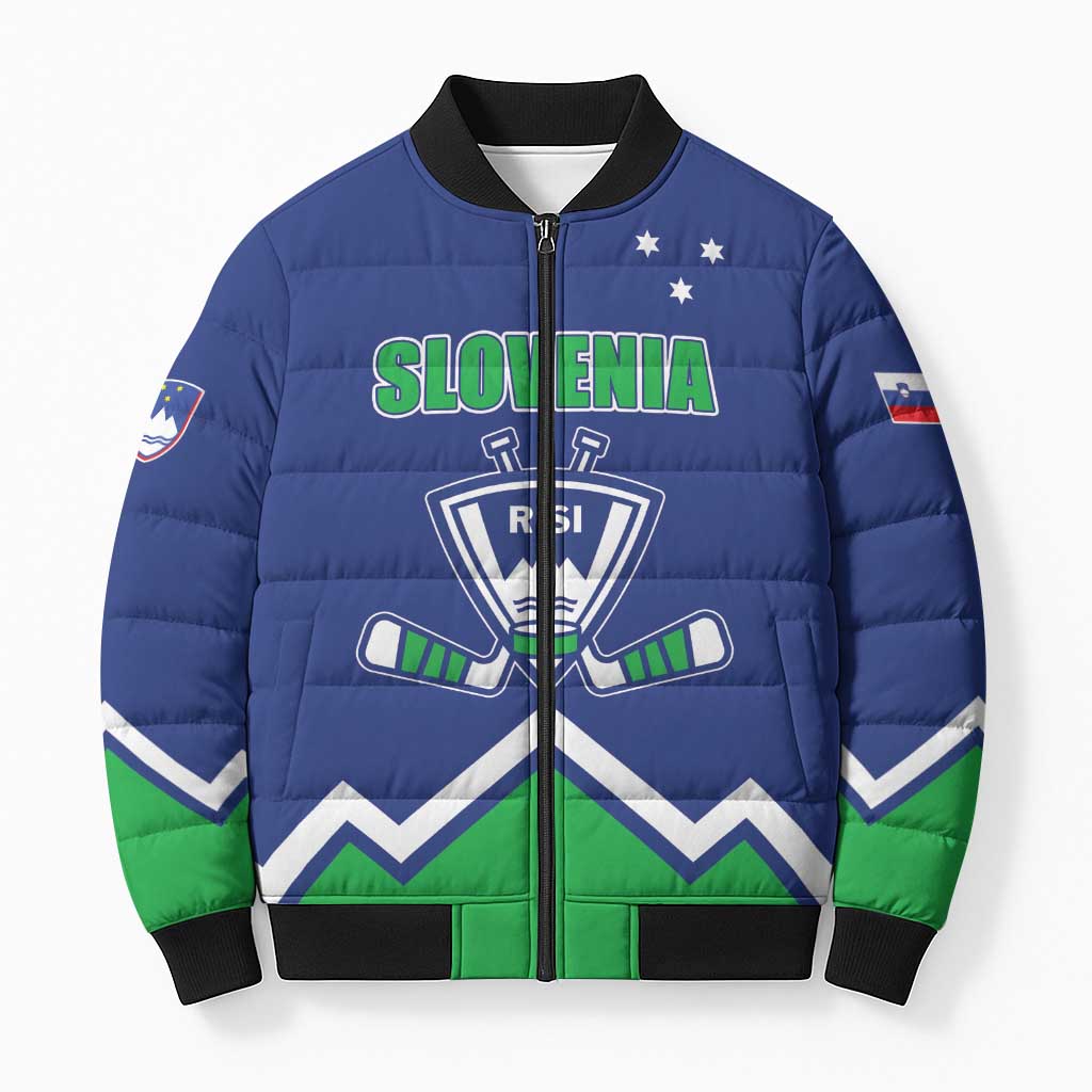 Custom Hockey 2026 Slovenia Bomber Puffer Jacket Go Champions Risi