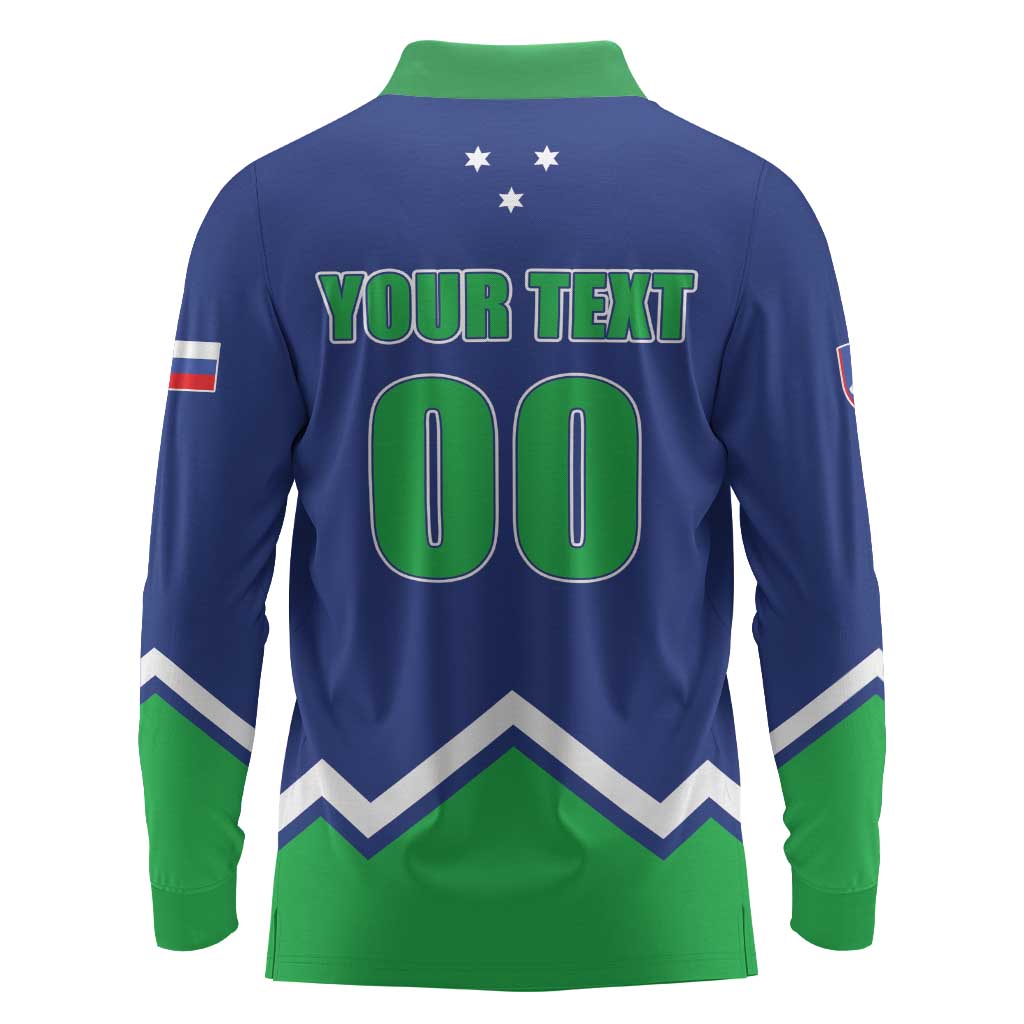 Custom Hockey 2026 Slovenia Long Sleeve Polo Shirt Go Champions Risi