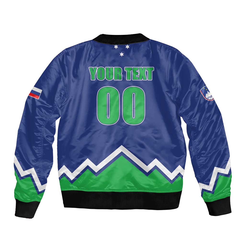 Custom Hockey 2026 Slovenia Sleeve Zip Bomber Jacket Go Champions Risi