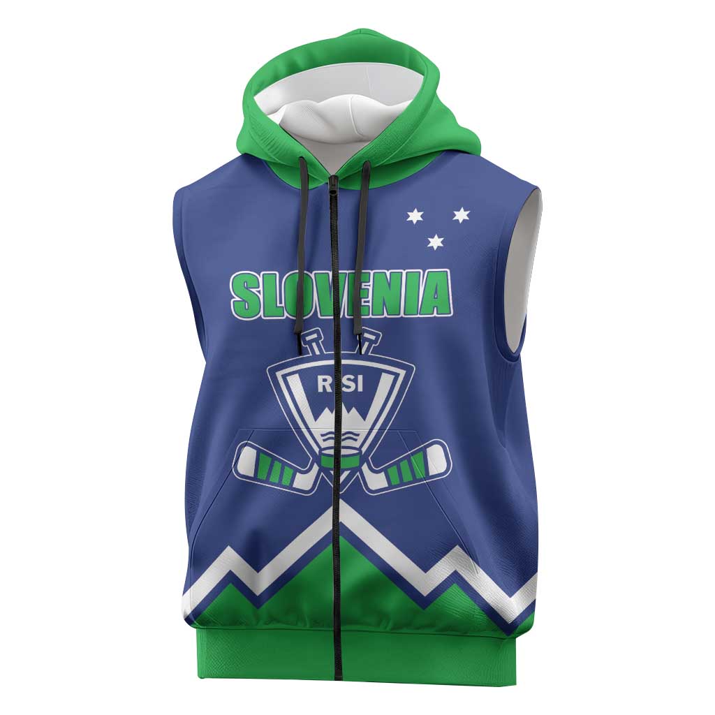 Custom Hockey 2026 Slovenia Sleeveless Zip Hoodie Go Champions Risi