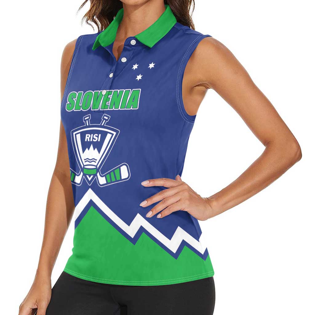 Custom Hockey 2026 Slovenia Women Sleeveless Polo Shirt Go Champions Risi
