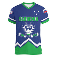 Custom Hockey 2026 Slovenia Women V-Neck T-Shirt Go Champions Risi