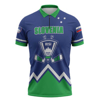 Custom Hockey 2026 Slovenia Zipper Polo Shirt Go Champions Risi