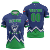 Custom Hockey 2026 Slovenia Zipper Polo Shirt Go Champions Risi