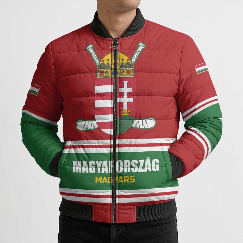 Custom Hockey 2026 Hungary Bomber Puffer Jacket Magyars Go Champions