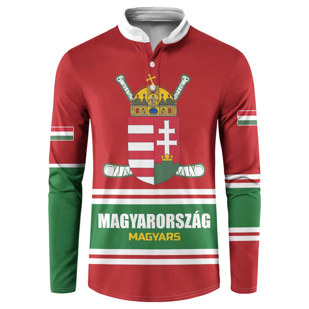 Custom Hockey 2026 Hungary Button Sweatshirt Magyars Go Champions