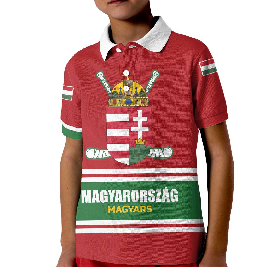 Custom Hockey 2026 Hungary Kid Polo Shirt Magyars Go Champions