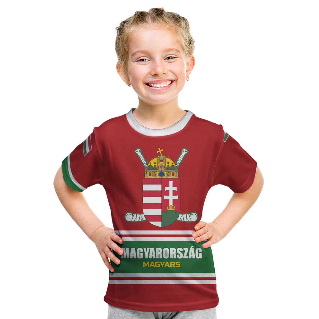 Custom Hockey 2026 Hungary Kid T Shirt Magyars Go Champions